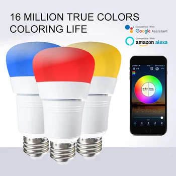 

E27/E26/B22/E14 Smart WiFi Light Bulb Dimmable Lamp 15W App Vioce Control Work With Alexa Google Assistant LED Bulbs For Home