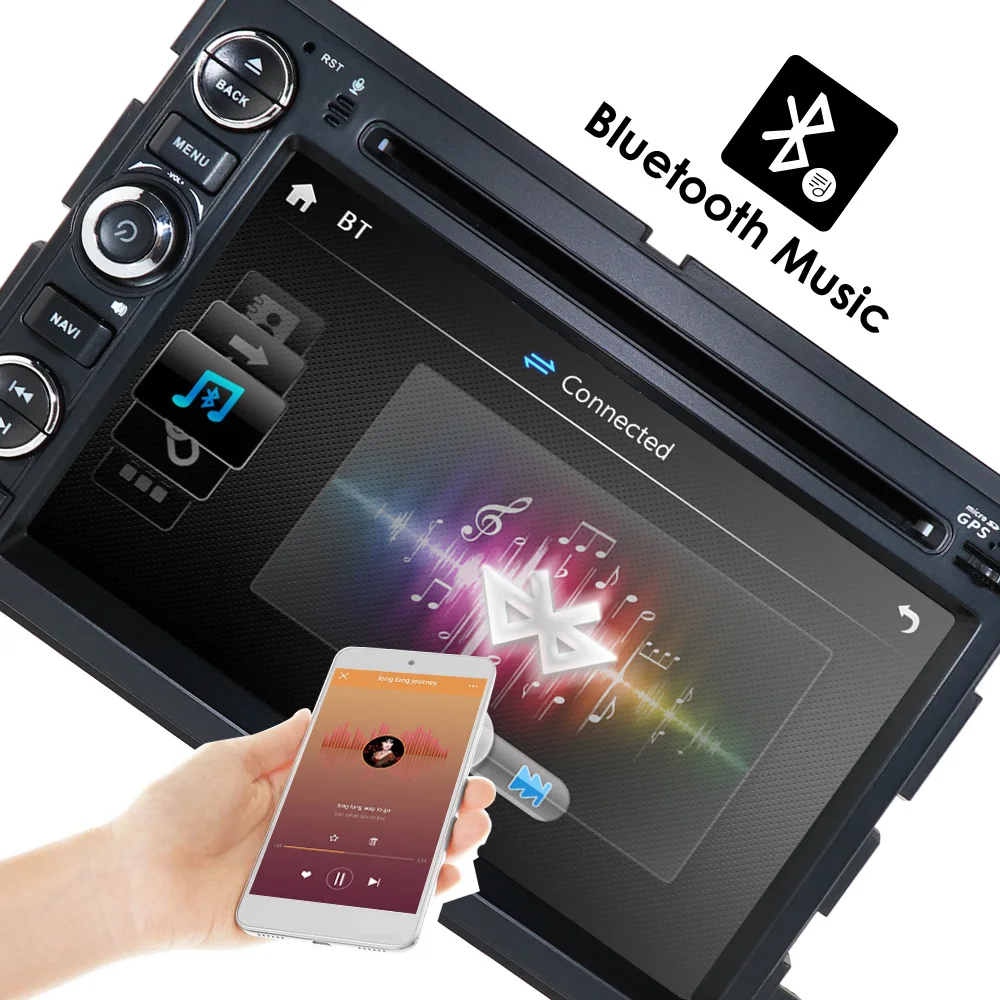 Best Hizpo Fit Ford F150 F250/350/Edge/Fusion/Mustang In Dash DVD Player GPS Navigation Stereo Radio BT Steering Wheel Ctrl 3G RDS SD 7