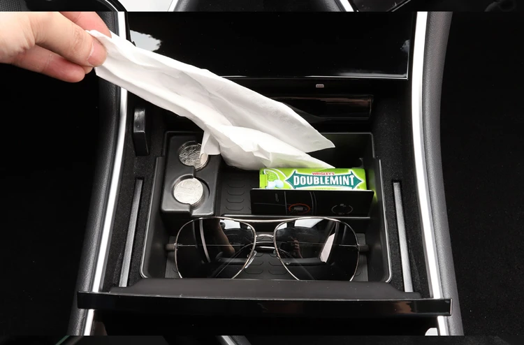 For Tesla MODEL3 Ca central armrest box lower layer design tissue box trash
