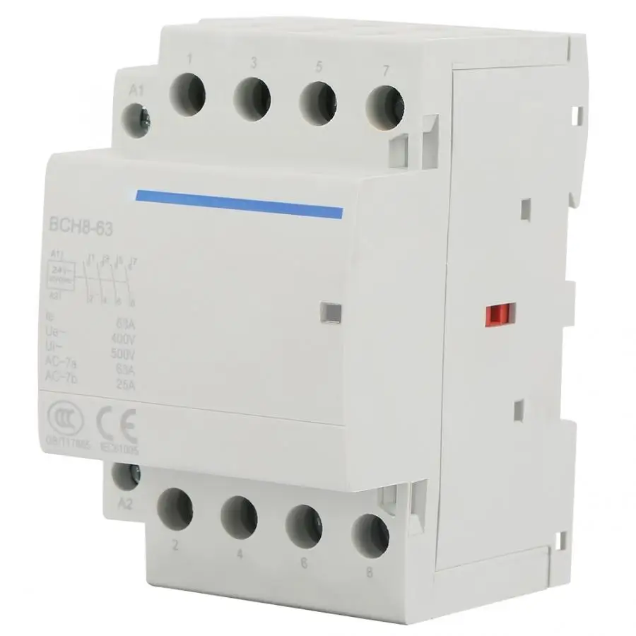 2NO2NC AC контактор для дома 4P 63A 24/230V 50/60Hz для Хо Применение Rail AC контактор для дома