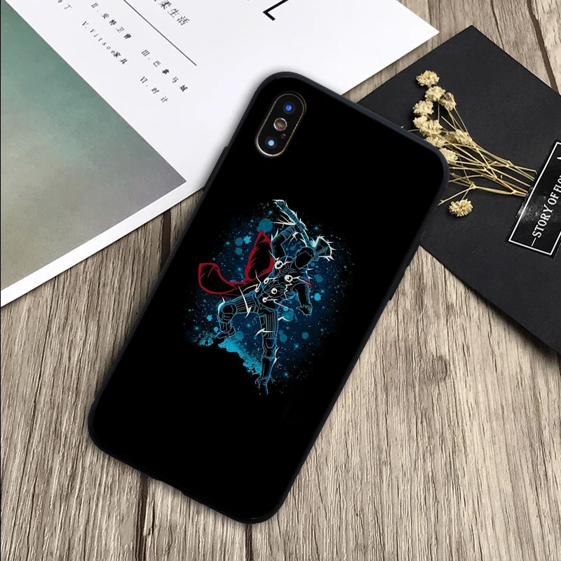 Thor Чехлы Marvel мягкий силиконовый черный ТПУ Телефон чехол для iPhone 6 6plus 7 8 plus 5 5S SE X XR XS Max - Цвет: H19070902-09.jpg