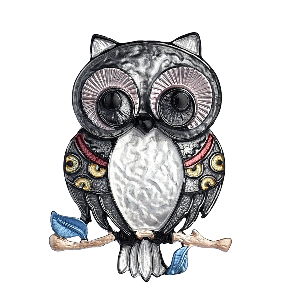 D&Rui Decorative Garment Jewelry Animal Owl Brooch 4 Colors Available Enamel Pins for Women Coat Accessories Kids Gift Brooches