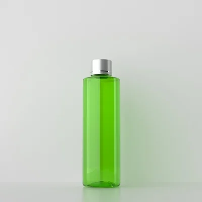 250 мл 24 шт анодированная винтовая крышка коричневый белый синий зеленый прозрачный пластиковый упаковочный флакон бутылка для жидких духов с внутренним штекером - Цвет: Green