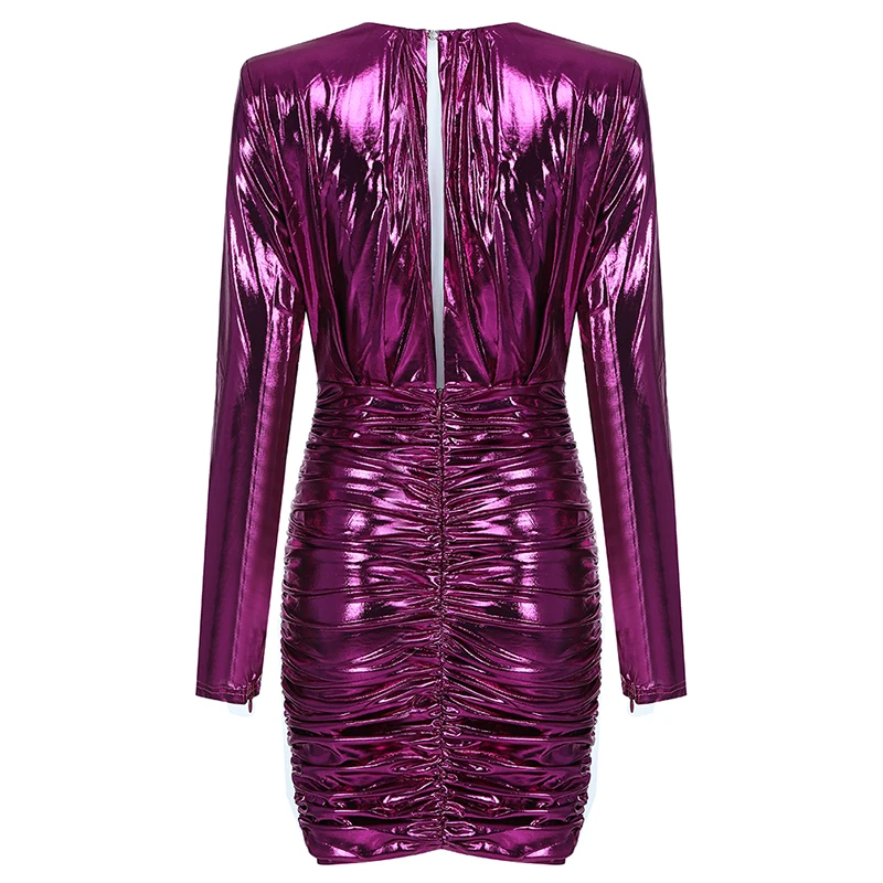 INDRESSME осеннее Новое модное женское платье с вырезом на спине для ночного клуба Vestidos сексуальное облегающее мини-платье с глубоким v-образным вырезом и длинным рукавом