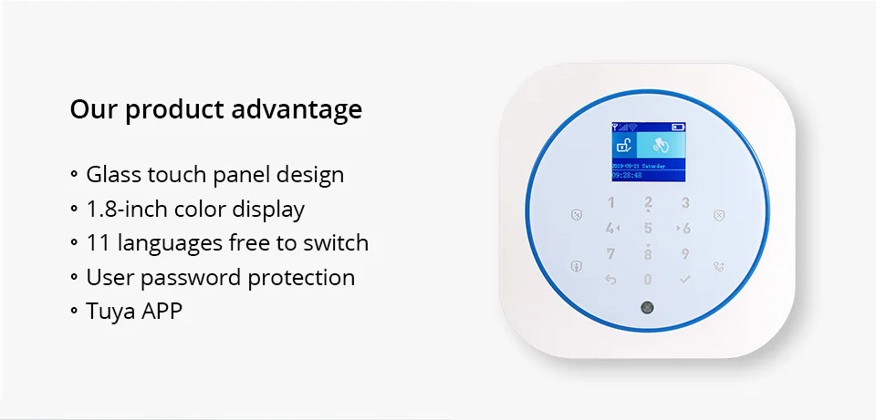 G12 1,8 дюймов панель беспроводной WiFi GSM Противоугонная сигнализация дистанционное управление RFID Tuya APP домашняя система охранной сигнализации