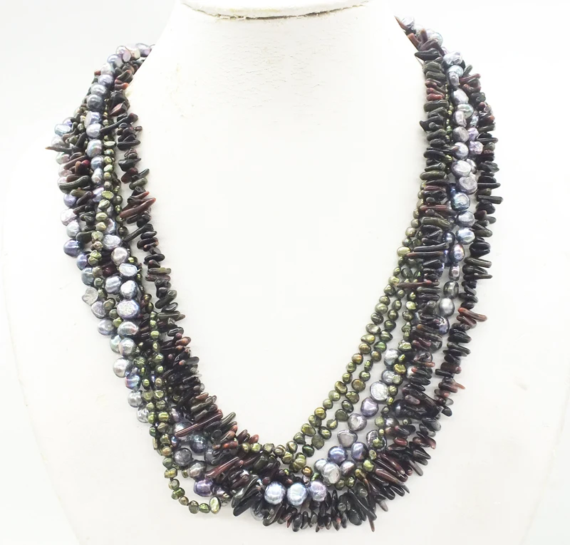 

Natural Baroque Sea Pearl, and Natural Coral Necklace, 22"