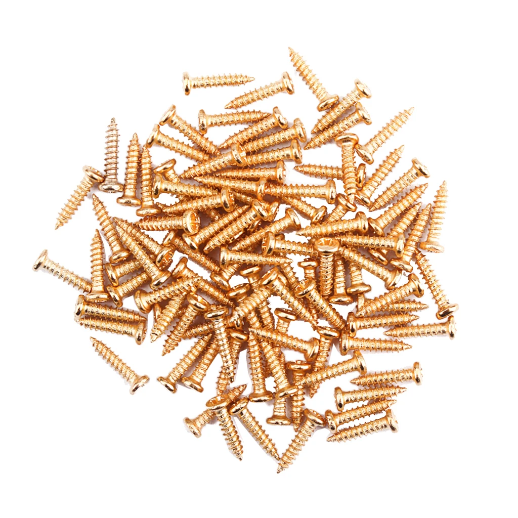 100 Pieces Iron Tuning Peg Tuner Mounting Screws for Guitar Bass Ukulele Mandolin Parts M2.2