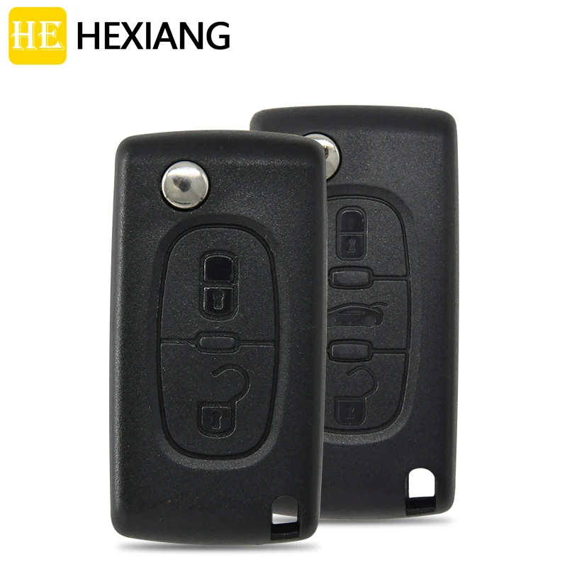 HE Xiang Car Remote Key Shell Case For Peugeot 207 307 308 607 807 Citroen C2 C3 C4 C5 C6 Replacement Smart Flip Key VA2 HU83