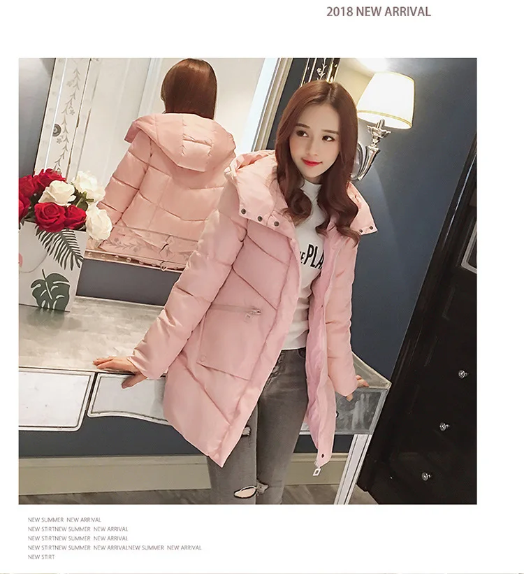 [New Products Sales] New Style down Jacket Cotton-padded Clothes Women's Mid-length Loose-Fit Online Celebrity Hooded a Gen