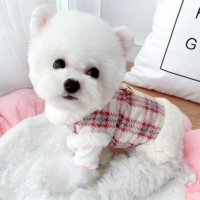 Winter Dog Clothes Warm Puppy Outfit Fashion Pet Clothing With Buckle For Dogs Coat Jacket Soft Puppy Outfit Chihuahua Dog Coat