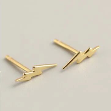 Gold2 Женские серьги, модные Гламурные элементы, 925 пробы, серебряная подвеска с молнией, ювелирное изделие, мини серьги-гвоздики, ювелирное изделие - Окраска металла: Gold2