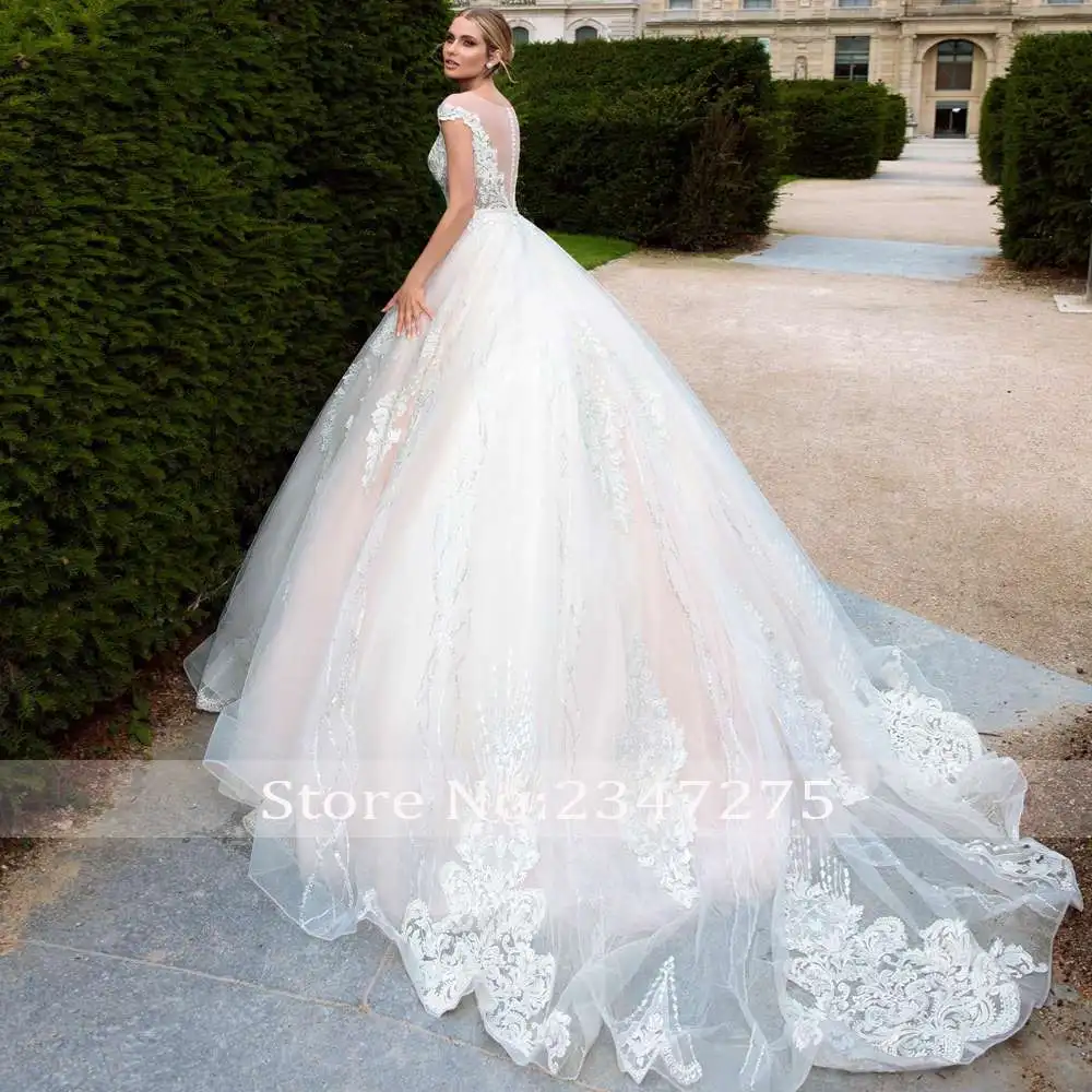 Sexy-Illusion-Lace-Princess-Ball-Gown-Wedding-Dresses-2020-Applique-Beaded-Court-Train-Cap-Sleeve-Vintage (1)