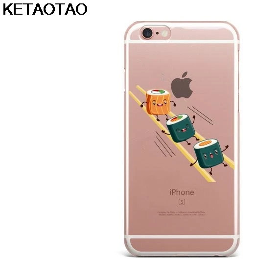 KETAOTAO японский лосось суши телефон чехол s для iPhone 4S 5C 5S 6 6S 7 8 Plus XR XS Max чехол кристально чистый мягкий TPU чехол s - Цвет: Бежевый