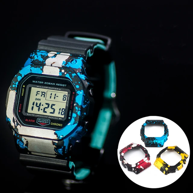 Men's Camouflage With Case For Casio G-shock Small Square Aluminum Alloy Case Dw5600 Gw5610 Dw5035 Metal Watch Accessories - Watchbands - AliExpress