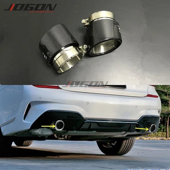 

For G20 3 series 2019+ G01 G02 X3 X4 2018+ Carbon Fiber Made Car Rear Tail Tip End Pipe Dual Exhaust Muffler
