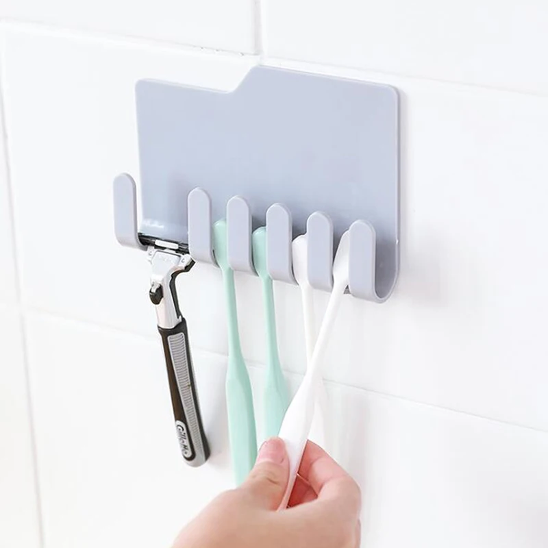 Настенный держатель для бритвы и зубных щеток, органайзер для ванной комнаты, держатель для зубной пасты, многофункциональный держатель для хранения в ванной