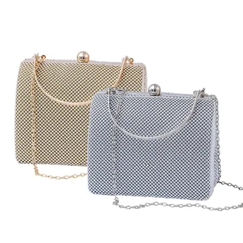 

New Style Aluminum Bead Hard Case Tote Evening Bag Evening Women's Bag Sequin Clutch Bag