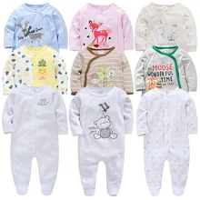 

Newborn Spring Girl Clothes Autumn Cotton Long Sleeve Baby Girl Jumpsuit Cartoon Soft Clothing For Boys 0-12m Climbing Pajamas