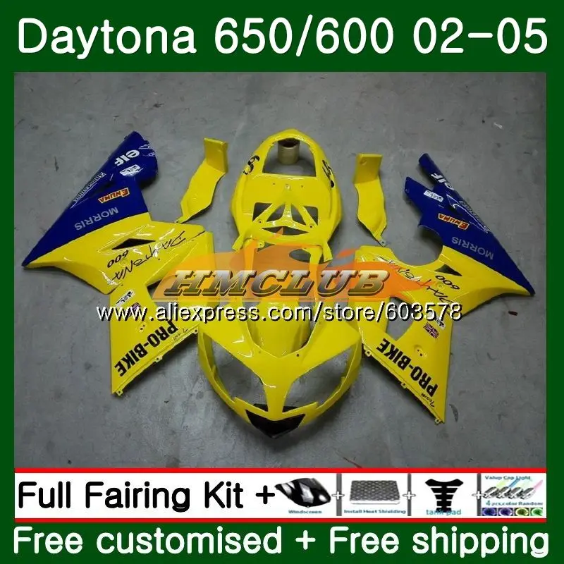 No. 1 Средства ухода за кожей для Triumph Daytona 650 600 2002 2003 2004 2005 Daytona600 46CL. 20 комплект из желтых Daytona650 Daytona 600 02 03 04 05 обтекатель - Цвет: No. 1