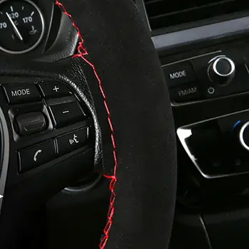 

Anti-Slip Steering Wheel Cover Sport leather Hand-stitched Non-slip Car grip