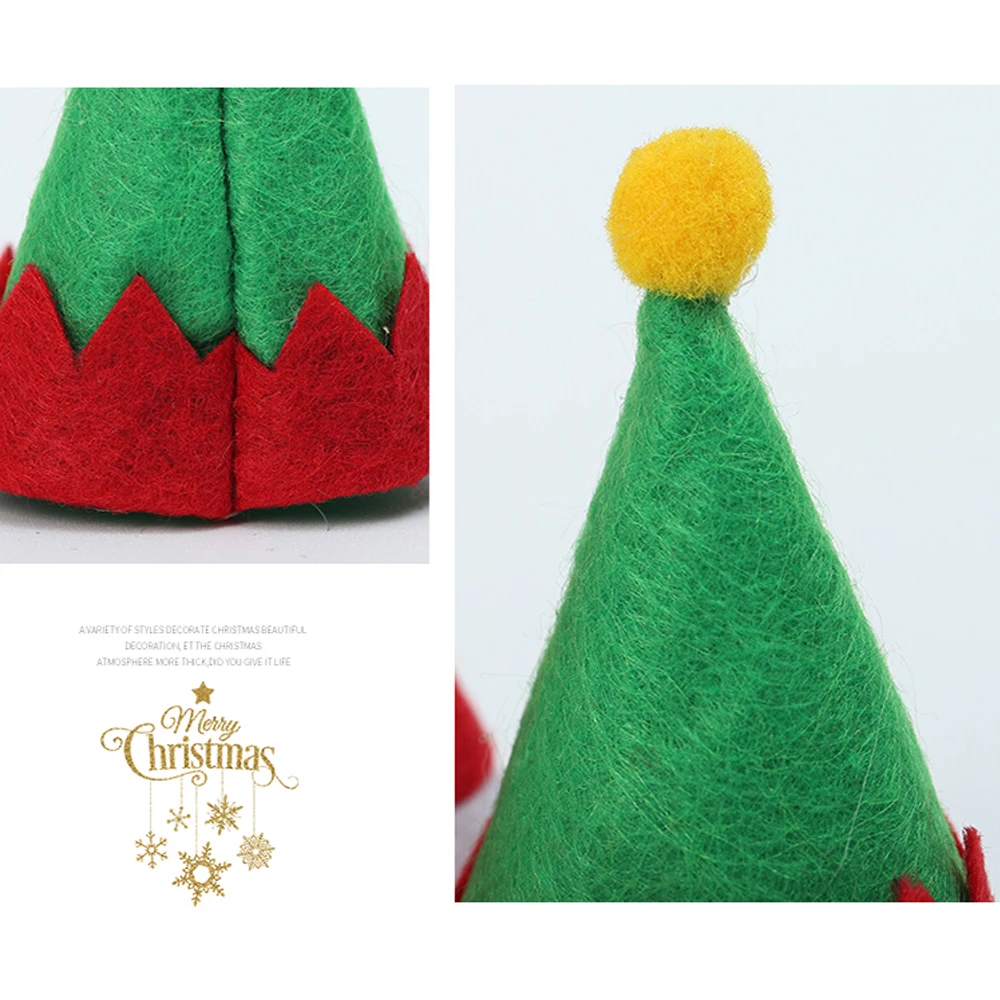 10 шт. маленький мини леденец Рождественская шапка конфеты шапка Санта-Клауса украшения вечерние рождественские шляпы детские игрушки