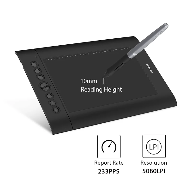  Huion H610 PRO V2 8192 Levels Digital Tablet Graphics Drawing Tablet Battery-free Pen Tablet with O