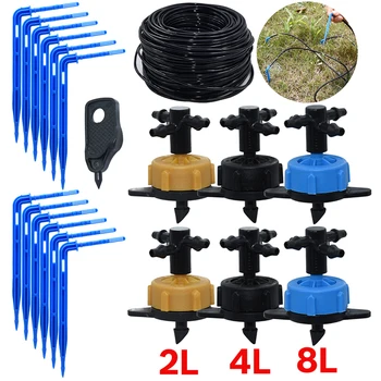 

2L/4L/8L Greenhouse Drip Irrigation 4-way Drip Arrow kit Garden Irrigation system Potted plants Watering kit 20 Sets