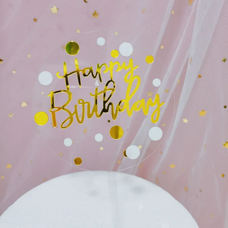 FIGURINE DECOR DE GATEAU,4Décoration de gâteau de joyeux anniversaire