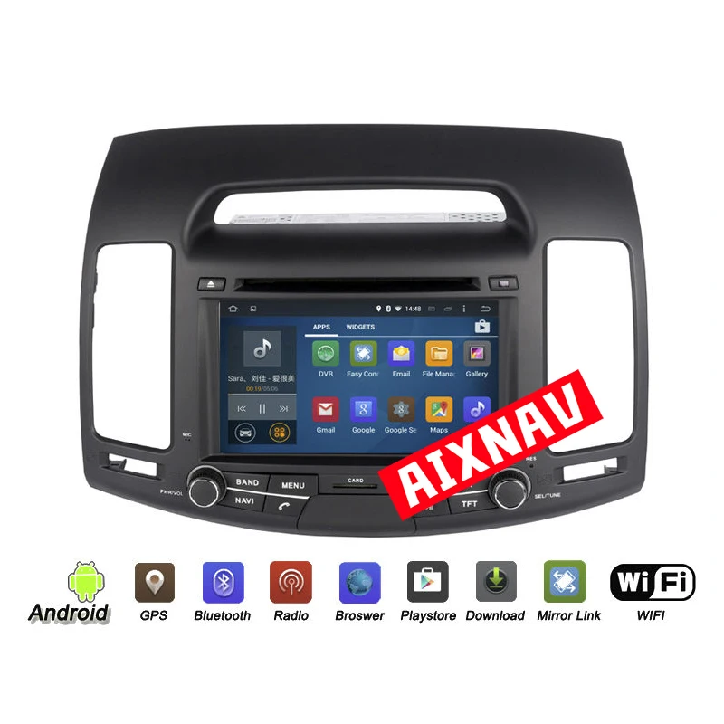 Discount Touch Screen Bluetooth Rear View Camera Dispaly Car GPS Navigation System for Hyundai Elantra Truck Audio DVD Player Auto Radio 4