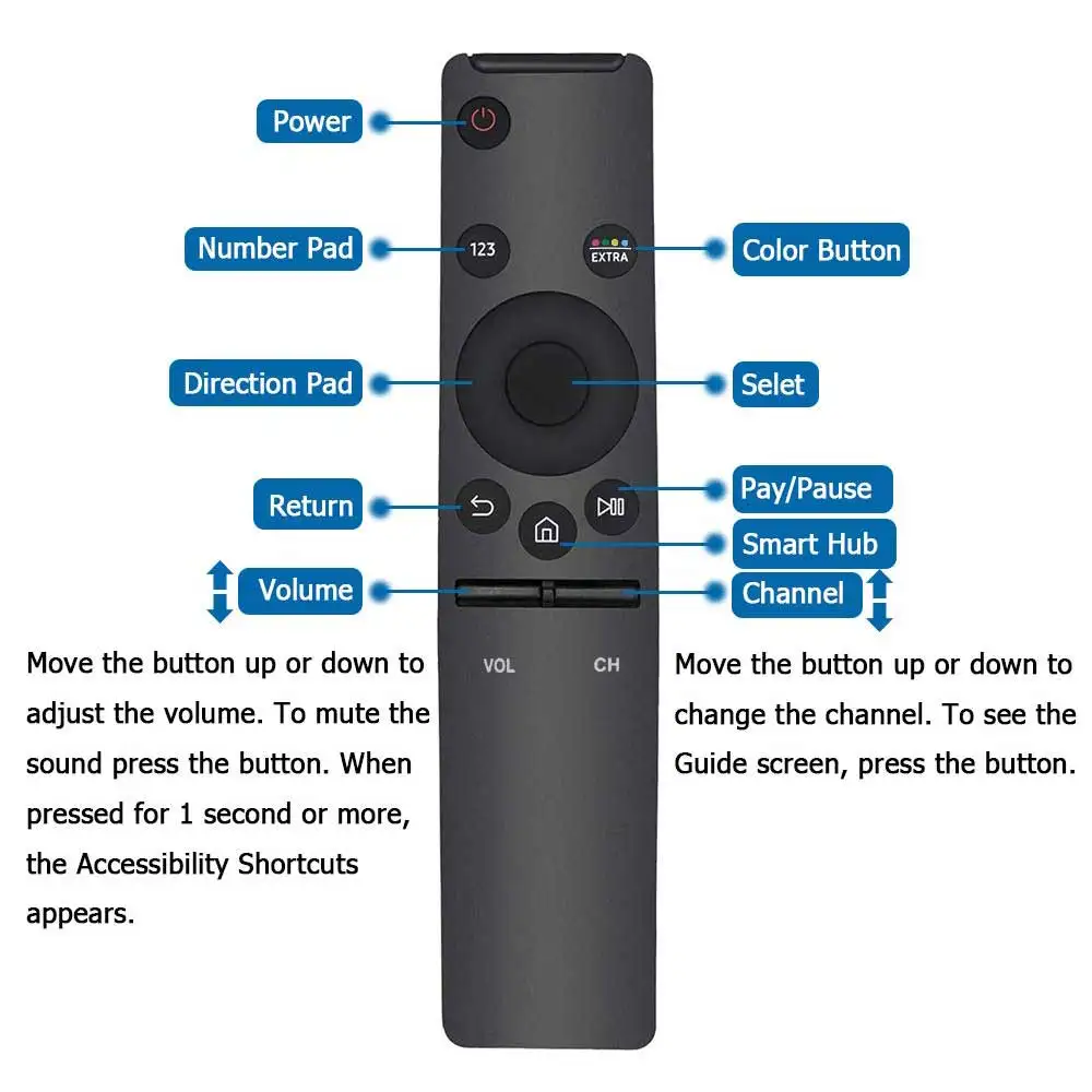 Replacement Remote Control for Samsung Smart Tv TM1640 BN59-01259E BN59-01259B BN59-01241A BN59-01260A BN59-01265A BN59-01266A