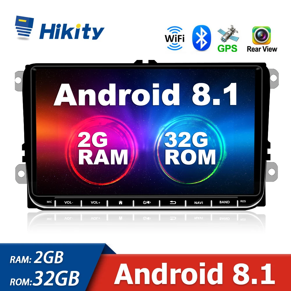 Автомобильный мультимедийный плеер Hikity 2 Гб ОЗУ Din HD 9 &quot Android 8 1 радио GPS FM для