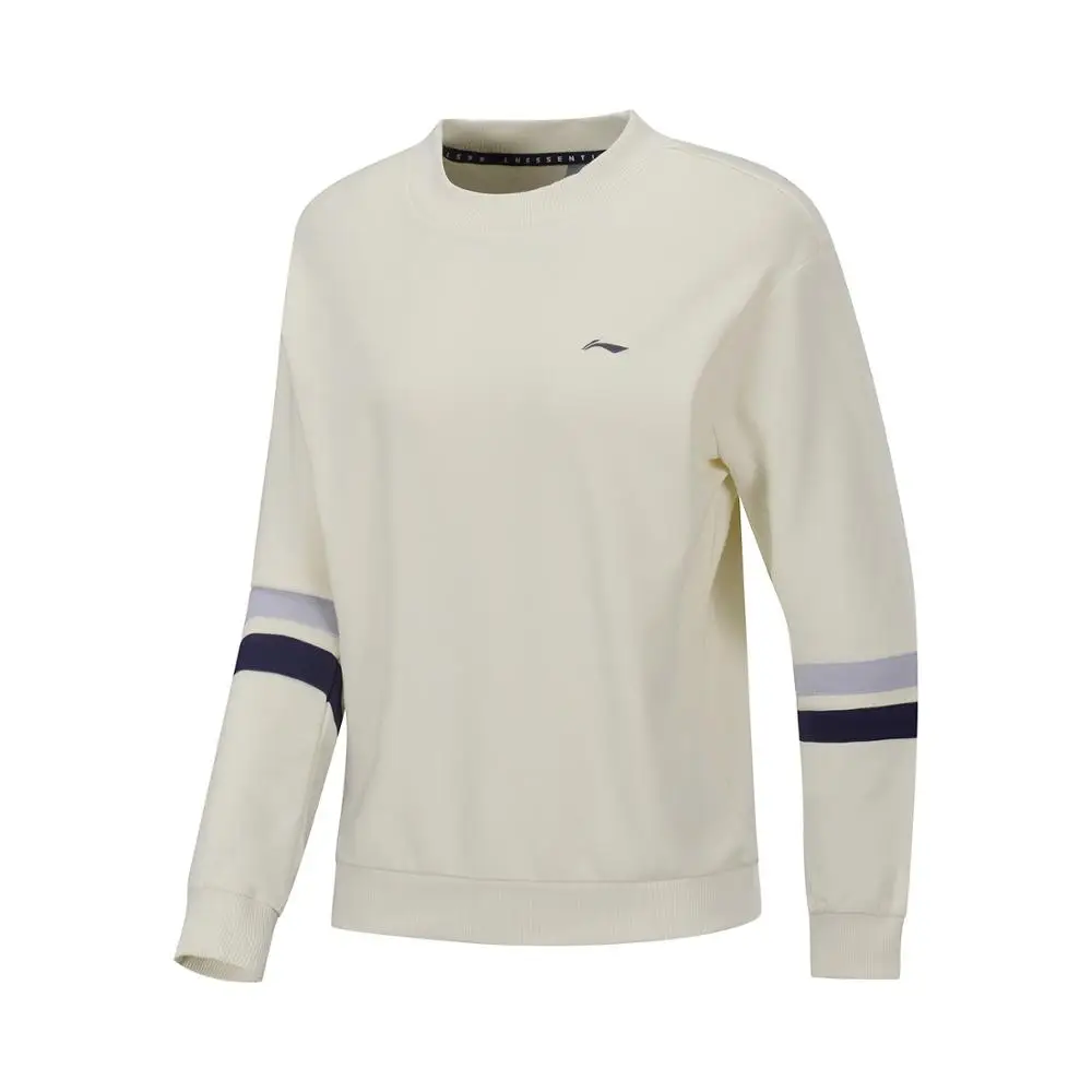 Li-Ning тренировочная серия, женские Зимние флисовые толстовки, 69% хлопок, 31% полиэстер, подкладка, теплые спортивные свитера AWDP476 WWW1074