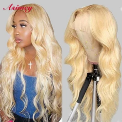 613 Body Wave Wigs 30 32in Lace Frontal Preplucked With Baby Hair 13X4 180 Density 100% Virgin Remy Honey Blonde For Black Women