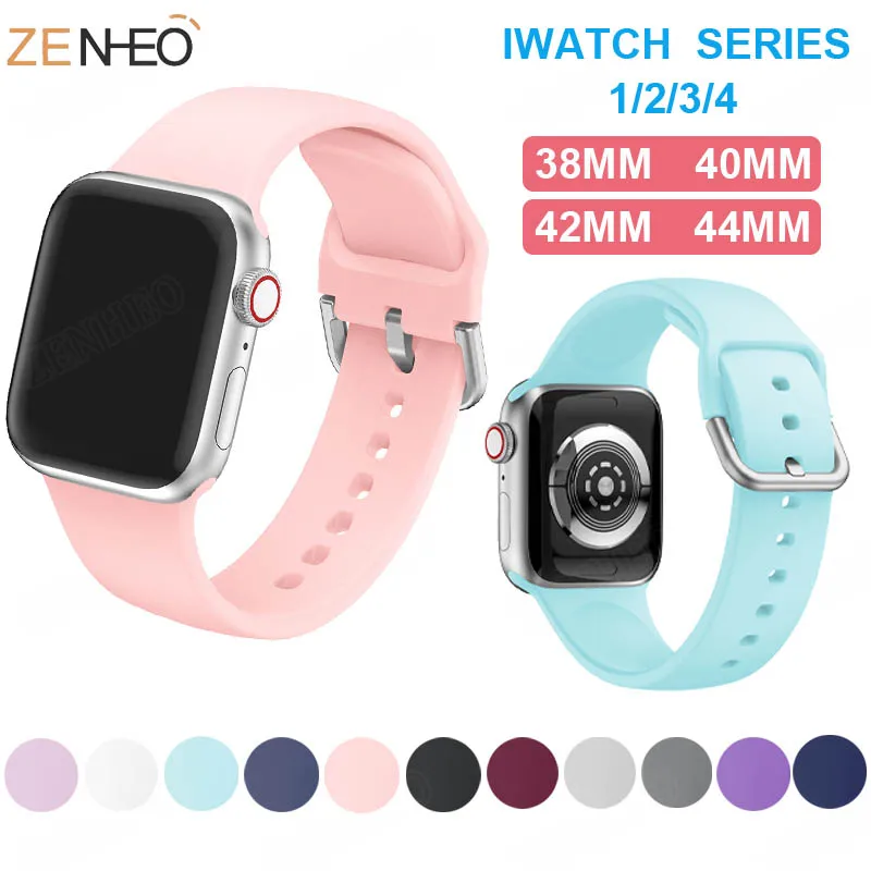 Силиконовый ремешок для часов Apple watch Series 1 2 3 4 38 мм 42 iWatch 40 44 браслет | Наручные часы