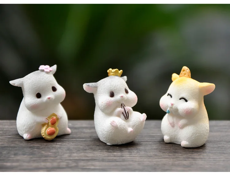 Description Picture 6 of itemBAIUFOR Lovely Doll Ornaments Cute Cartoon Cheese Hamster Figurines & Miniatures Fairy Garden Figures DIY Bottle Landscape Decor