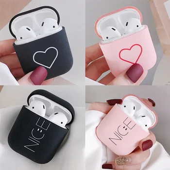 

Love Nice Letter Earphone Case For Apple Airpods Protect Cover Scrub Hard PC Bluetooth Wireless Earphone Cover Pods Case