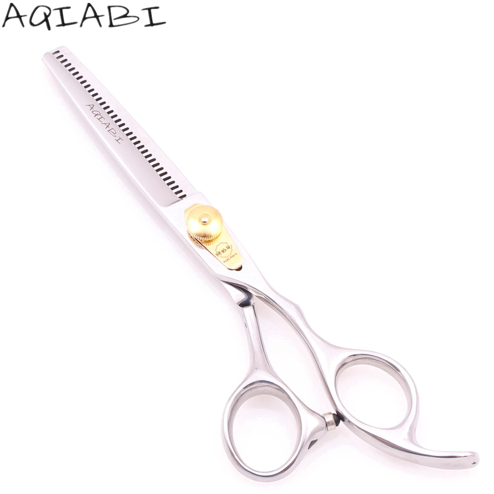 

Hair Scissors 6" 440C AQIABI Cutting Shears Thinning Shears Professional Barber Scissors Hairdressing Scissors Anti-Tooth A1125