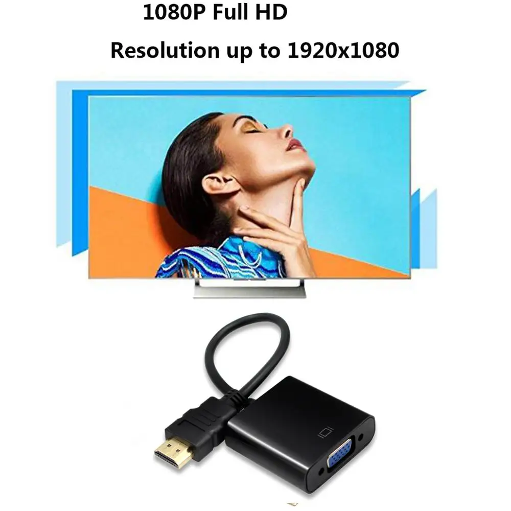 Адаптер hdmi-vga Мужской конвертер с разъемом адаптер 1080P цифровой аналоговый видео аудио для ПК ноутбука планшета