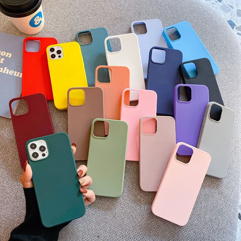Candy Matte Silicone Phone Case For iphone 12 11 Pro Max 12 Mini X XS Max XR 7 8 6 S 6S Plus SE 2020 Matte Soft Tpu Back Cover