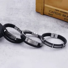 Ювелирные изделия из нержавеющей стали, модные ювелирные изделия, индивидуальный кожаный браслет, мужской Титановый стальной браслет