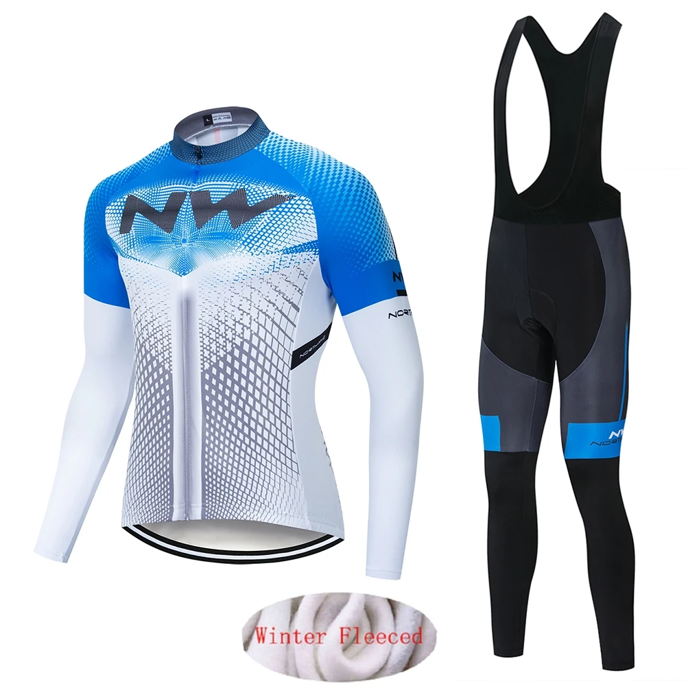 Northwave pro team Зимняя мужская длинная Флисовая теплая и ветрозащитная одежда для велоспорта ciclismo Джерси комбинезон комплект