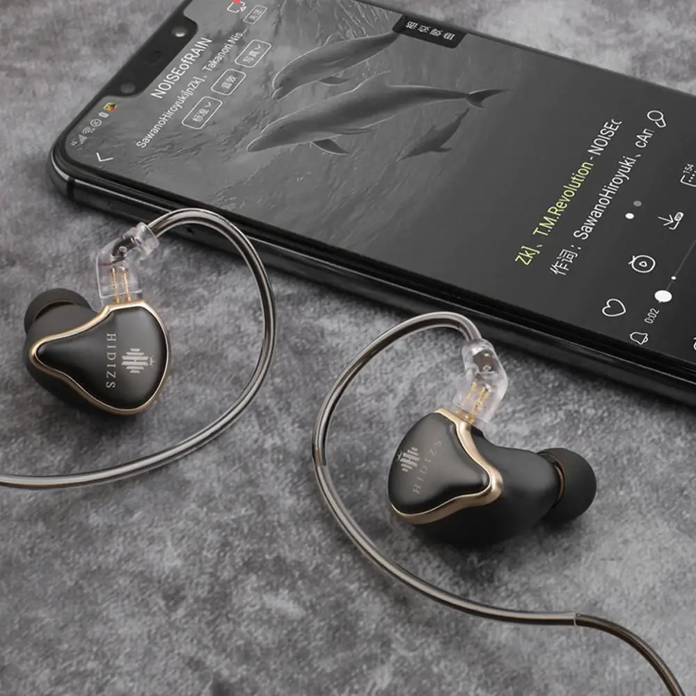 Hidizs Mermaid MS1 Monitor Headphones Wired Audiophile Dynamic Diaphragm Hi Fi IEM Earphones with Detachable Cable
