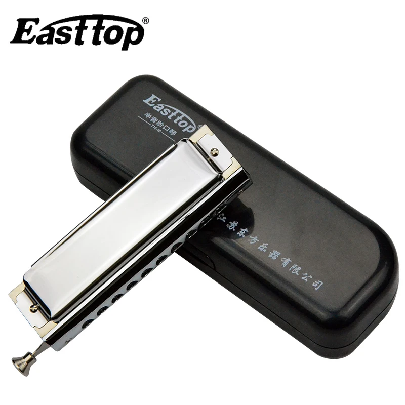Горячая Easttop 10 отверстий 40 тонов Улучшенная Хроматическая гармоника T10-40 с коробкой и салфеткой для подарка