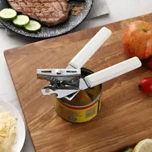 Seacreating manual abridor de lata 2pc conjunto abridor de garrafa de aço inoxidável profissional ergonômico jar abridor de lata para latas cozinha ferramenta