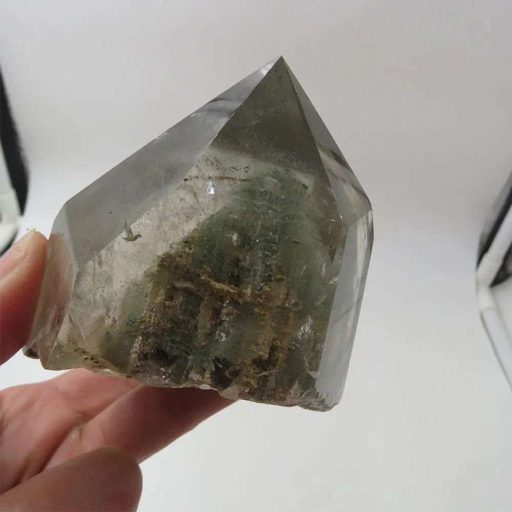 315g 100% Natural AAA Phantom Quartz Crystal Single Terminated Wand Point six prism Reiki Healing Mineral Specimen Stone | Дом и сад