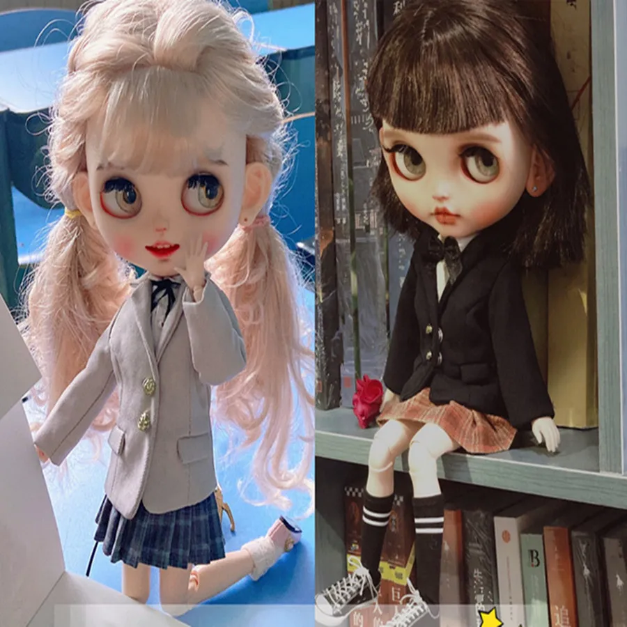 5Pcs/Set Blyth [Coat+Shirt+Tie+Skirt+Socks] Doll Accessory (Fit Ob Holala Pullip ICY JerryB 1/6Doll) | Игрушки и хобби