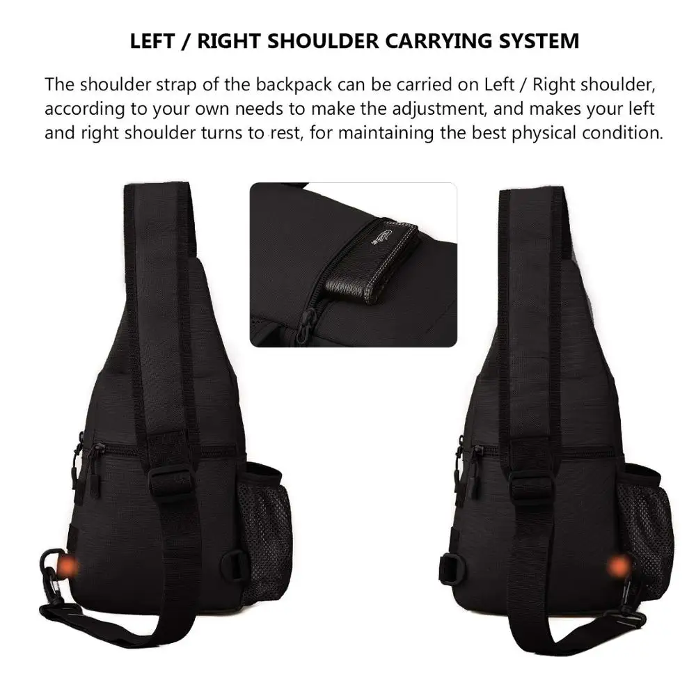 Outdoor USB Men Chest Bag Waist Sling Bags Tactical Sling Bag Crossbody Pack Mini Military Shoulder Backpack