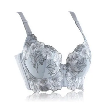 

Women Elegant Underwire Push Up Bras Ladies Embroidery Flower Wedding Everyday Bras Hot Sales N01