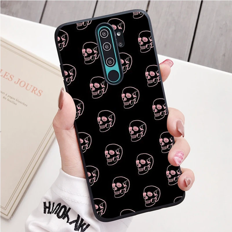 xiaomi leather case case Đồng Hồ Hoa Hồng Đen Dẻo Silicone Ốp Lưng Điện Thoại Redmi Note 8 7 Pro S 8T Cho Redmi 9 7A Bao xiaomi leather case hard