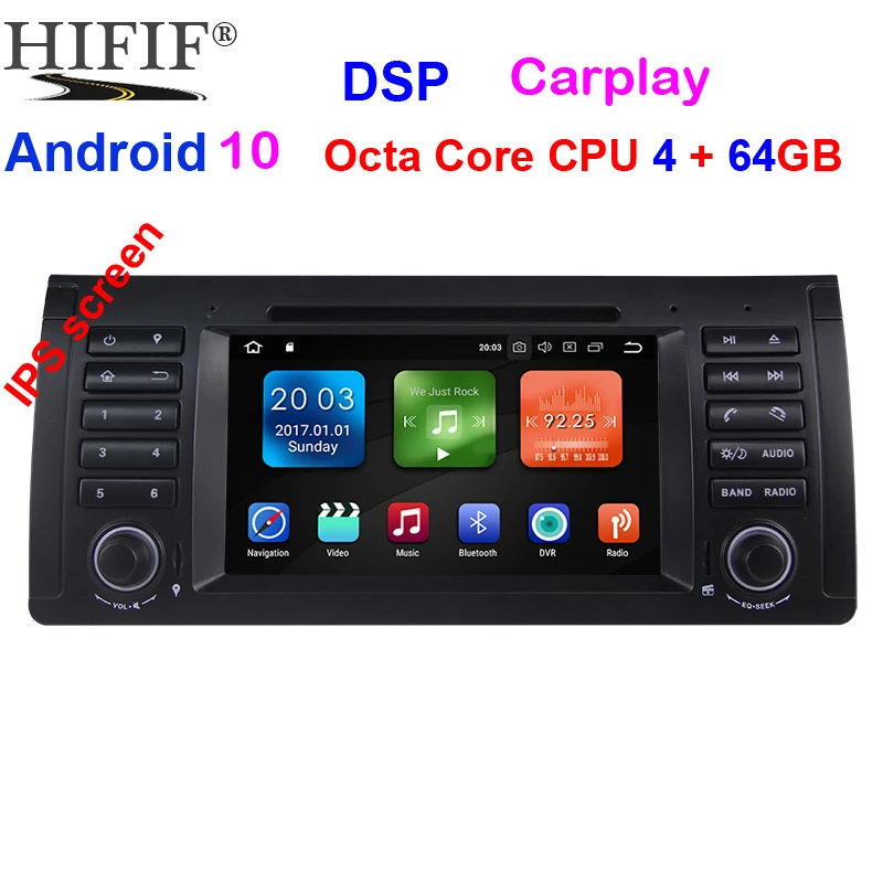 IPS Android 10.0 OCTO CORE 4G RAM 64GROM CAR DVD player For BMW E39 X5 M5 E38 E53 GPS receiver Audio radio navigation multimedia |